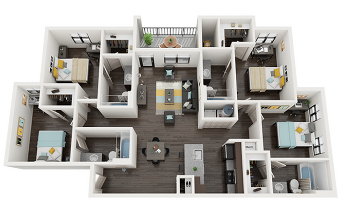 4BR/4BA – D1 Luxe floor plan