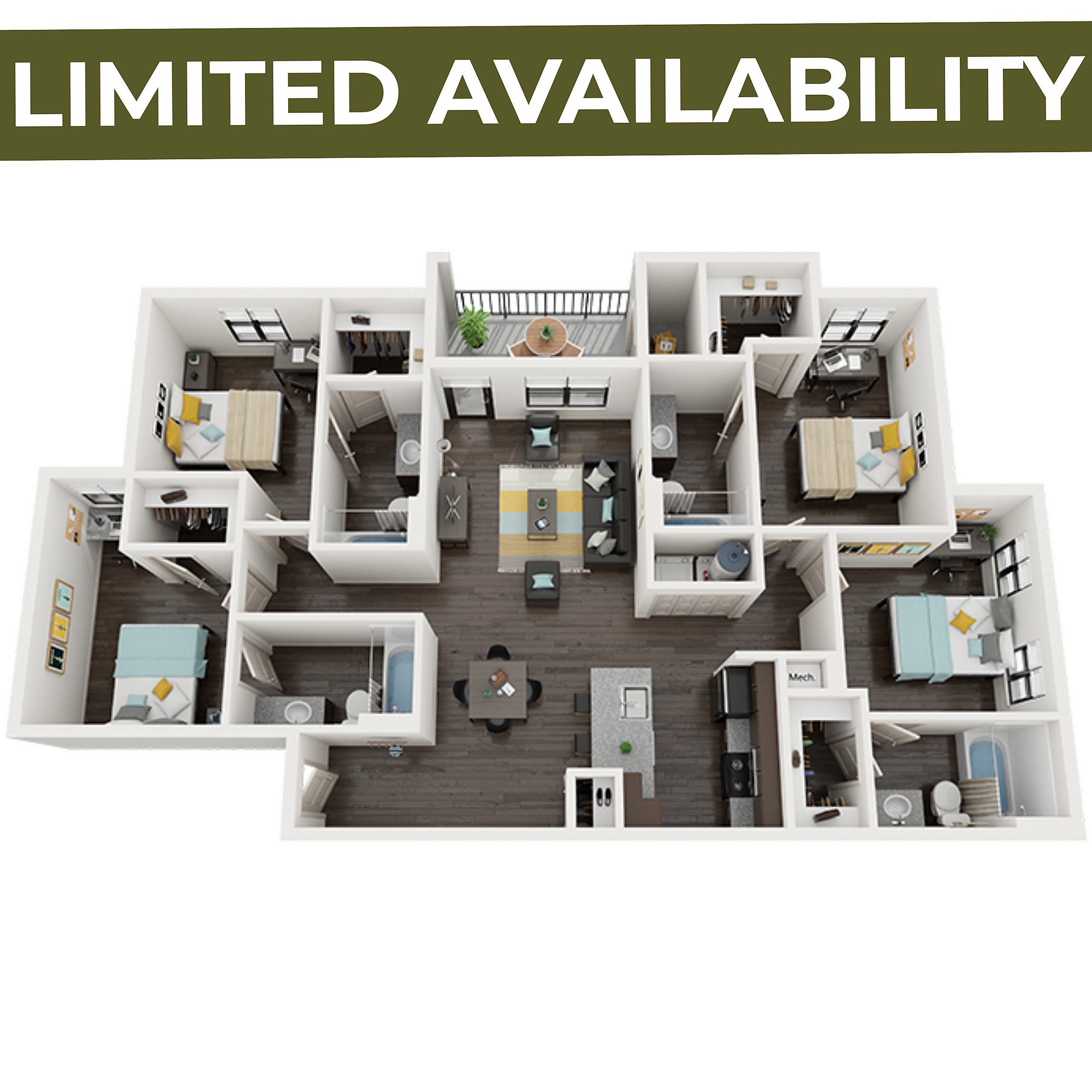 4BR/4BA – D1 Standard floor plan